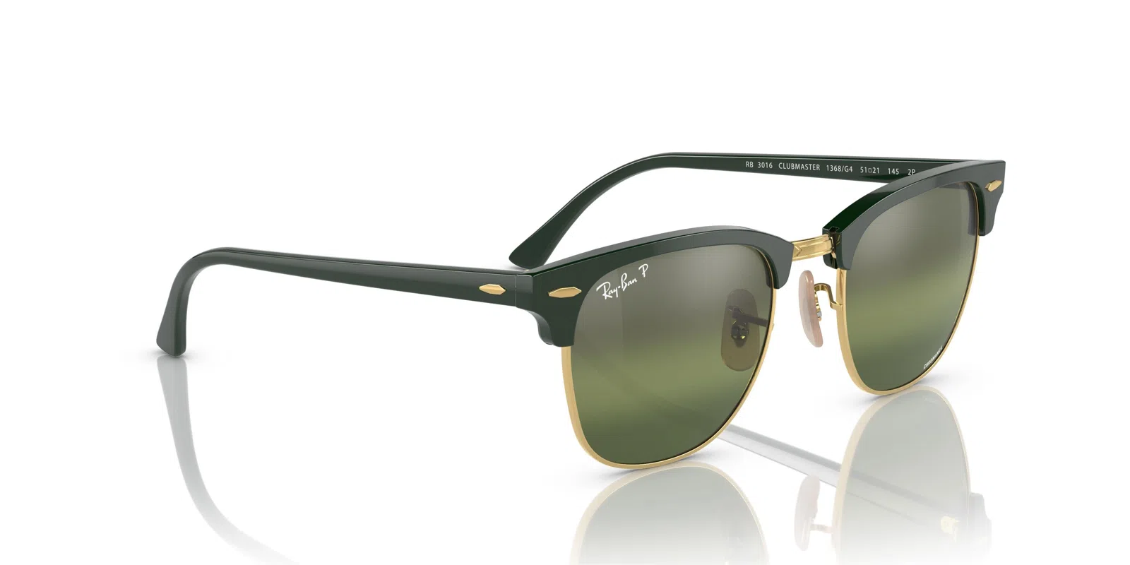 Ray-Ban Clubmaster 0RB3016 Sunglasses - Grey On Black - view 43